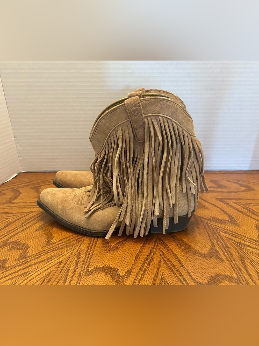 Girls Kids Ariat Gold Rush Fringe Leather Opal Brown Boots Bootie Size 5.5 Boho